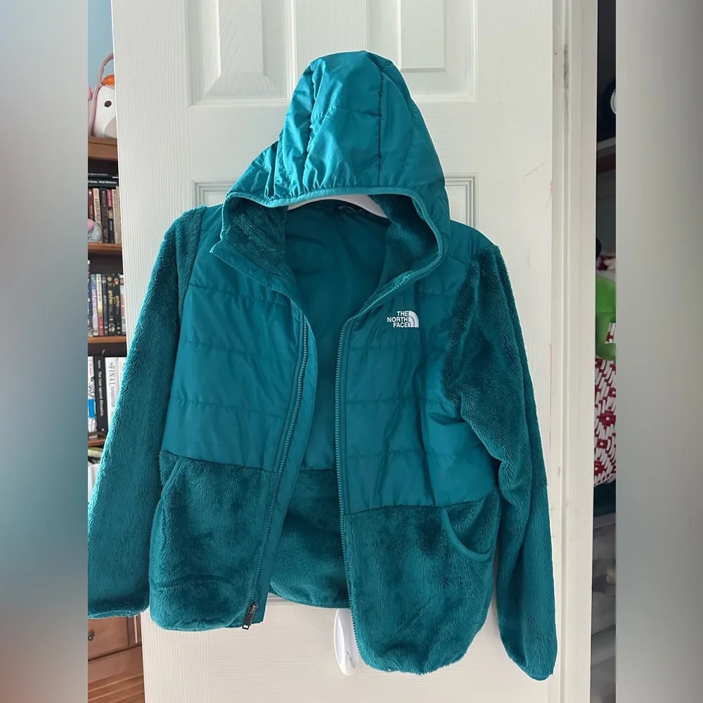 Columbia Jacket Girls’s XL Teal French Terry and Puffer, Hooded Jacket, Full Zip - Picture 1 of 6